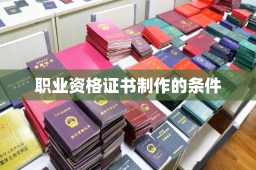 金州新区职业资格证书制作的条件